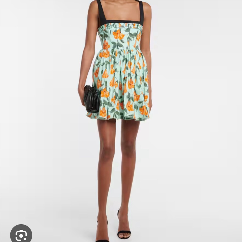Floral Print Dress with Black Straps